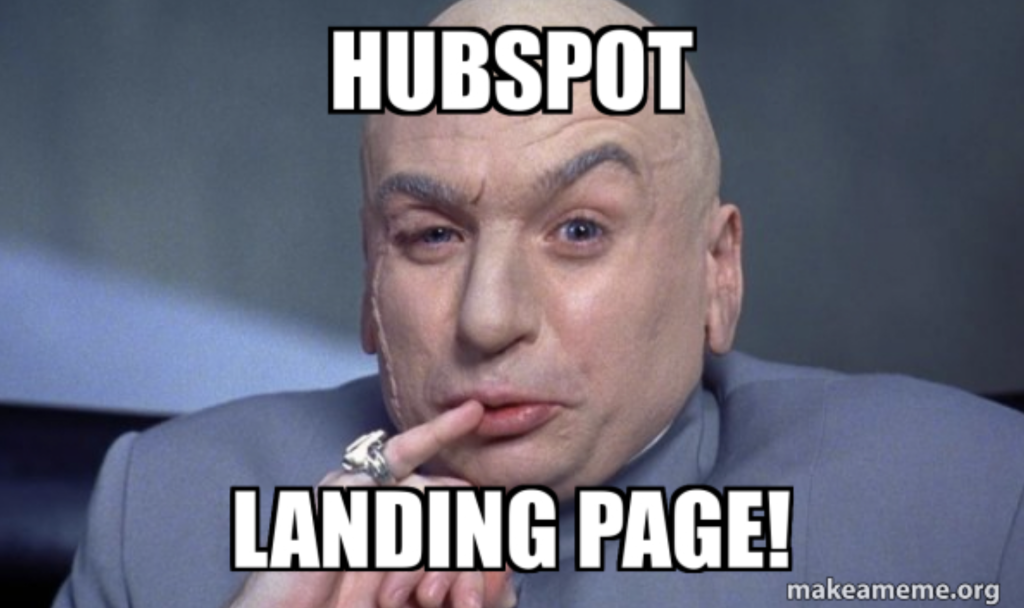 hubspot landing page meme